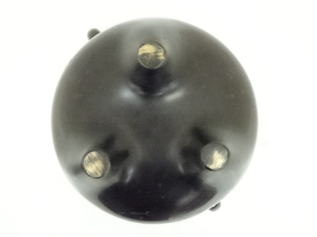  風炉師　釜谷浄越造　唐銅鬼面風炉　切合釜添（共箱）